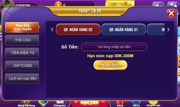 Bí Quyết Nạp Tiền G88 Nhanh Chóng, Không Lo Mất Phí 2 Giao diện Nạp Tiền G88